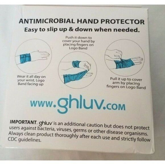 Size M/L Antimicrobial Fingerless Safety Gloves by ghluv Black 2 Pair (PPE) - Picture 2 of 5